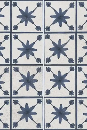 Bon Marché Carrelage Denia 45x45 – Imitation carreaux de ciment étoile bleue